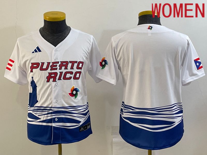 Women 2023 World Cub Blank White MLB Jersey3->women mlb jersey->Women Jersey